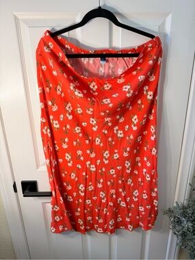 Old Navy Red Floral Maxi Skirt
